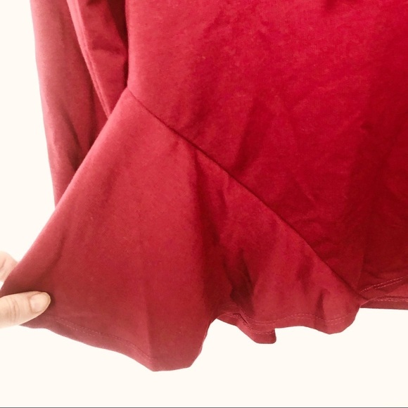 Double JU Burgundy hoodie top‎ S XL - Picture 4 of 8
